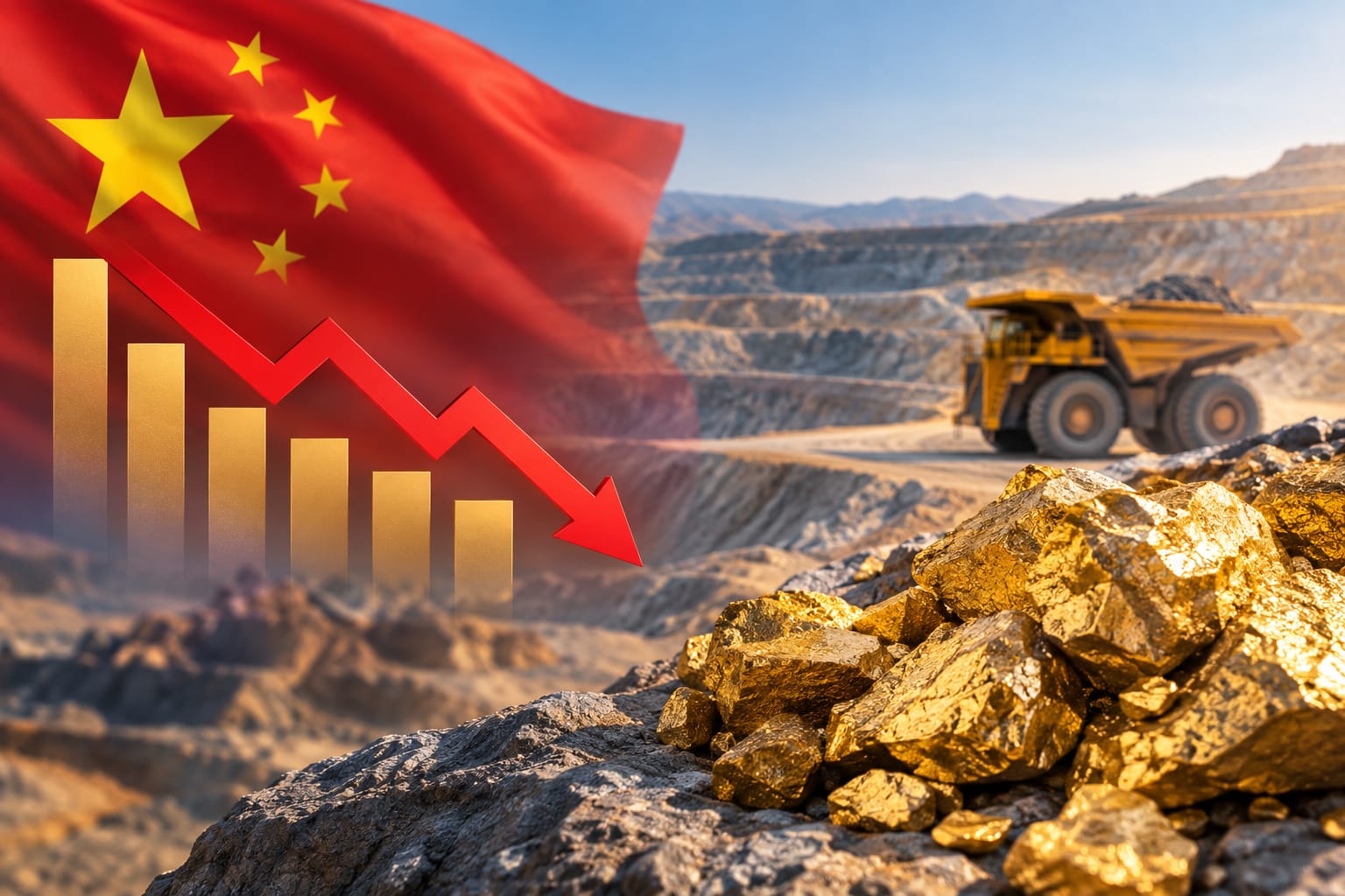أكبر شركة لتعدين الذهب في الصين تخفض مستهدف إنتاجها 26.4%.. والإنتاج المحلي يتراجع 14.62% خلال النصف الأول من 2026