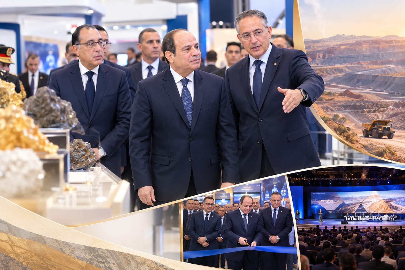 الرئيس السيسي يشهد افتتاح النسخة الخامسة من «منتدى مصر للتعدين» ويتفقد معرض التعدين