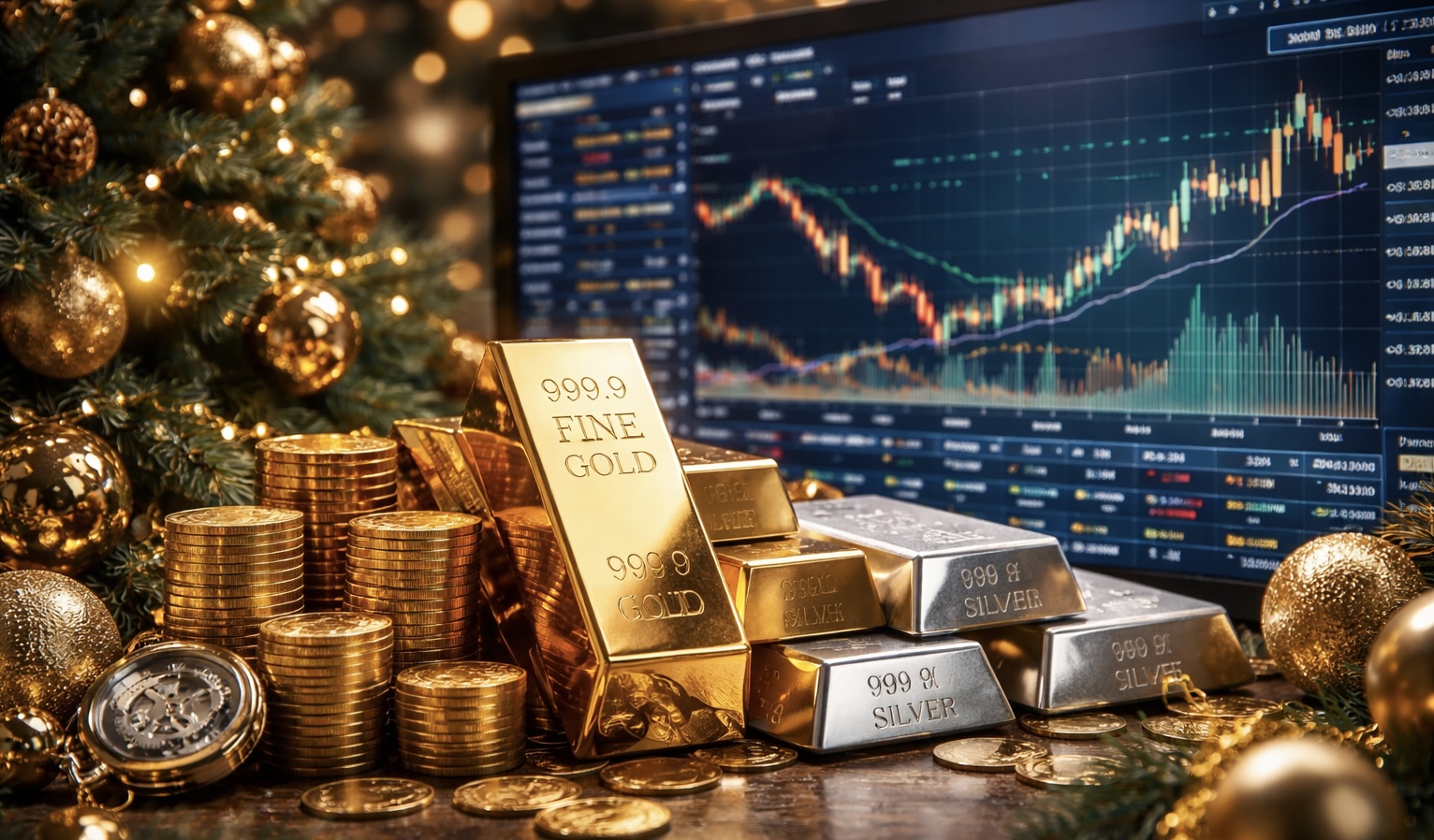 مواعيد عمل بورصات الذهب والفضة العالمية في ديسمبر وتأثيرها على السوق المصري