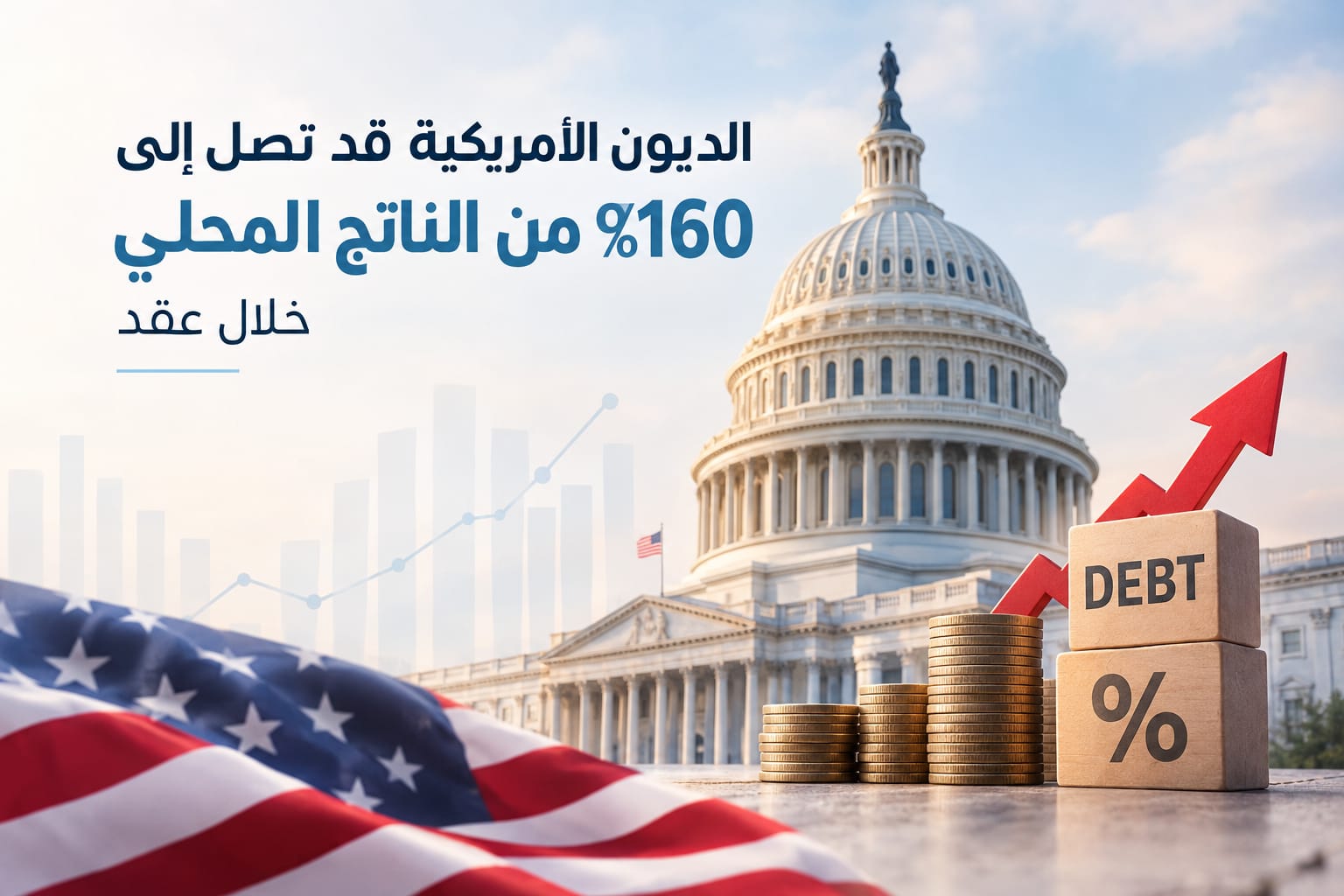 الديون الأمريكية قد تصل إلى 160% من الناتج المحلي خلال عقد.. و«Scope» تحذر من مخاطر تقلبات الأسواق