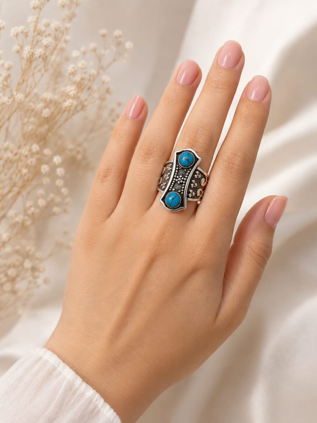 خاتم حريمى فضة عيار 925 1060
