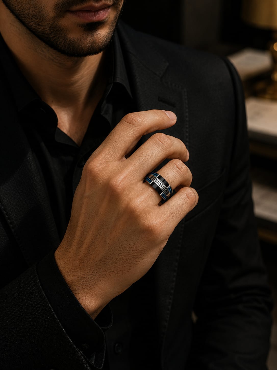 خاتم رجالى فضة عيار 925 1680