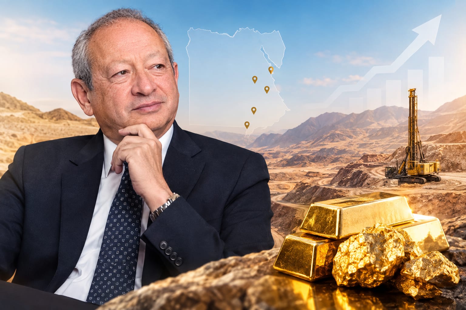 نجيب ساويرس يستهدف مليون أونصة ذهب في مصر.. والمعدن الأصفر يمثل 50% من محفظته الاستثمارية